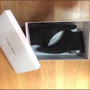 Calvin Klein Dark Brown Suede Chelsea Boots -Men’s